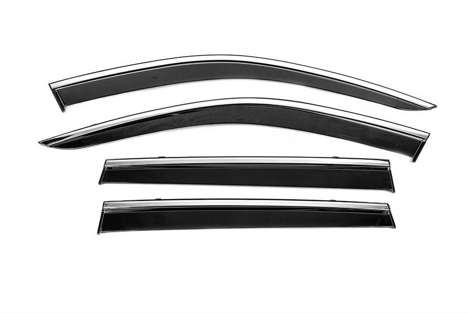 Volvo XC90 2015- Window Deflectors with Chrome Trim Niken Luxury (4 pcs) Image