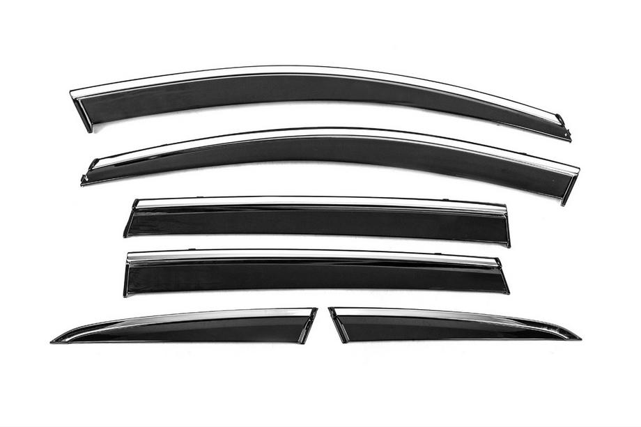 Honda CRV 2017-2022 Window Deflectors with Chrome Trim Niken Luxury (6 pcs) Image