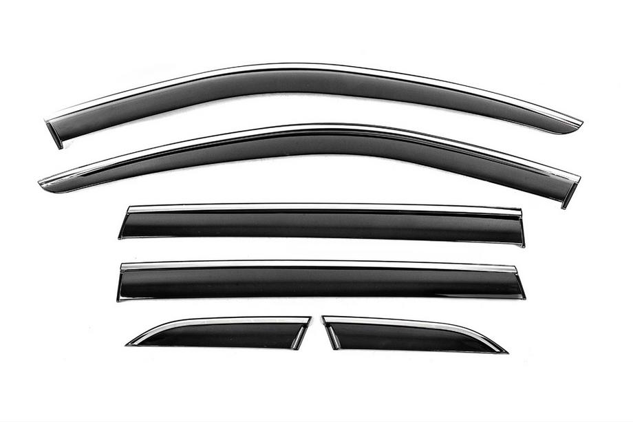 Honda CRV 2022- Window Deflectors with Chrome Trim Niken Luxury (6 pcs) Photo 1