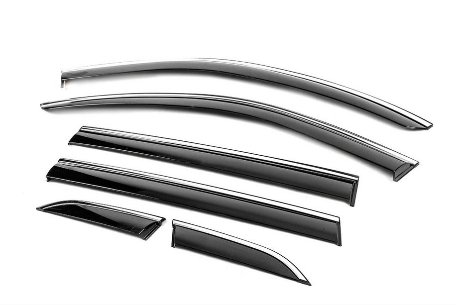 Honda CRV 2022- Window Deflectors with Chrome Trim Niken Luxury (6 pcs) Photo 2