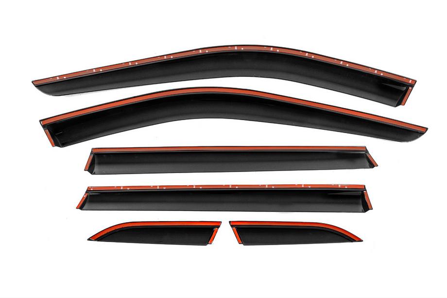 Honda CRV 2022- Window Deflectors with Chrome Trim Niken Luxury (6 pcs) Photo 3