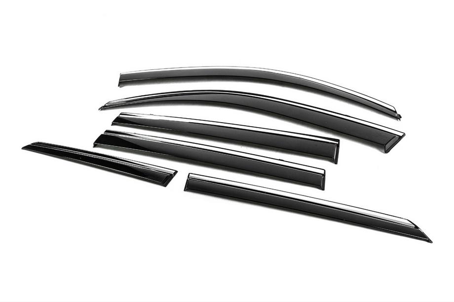 Lexus GX460 2009-2023 Window Deflectors with Chrome Trim Niken Luxury (6 pcs) Photo 4