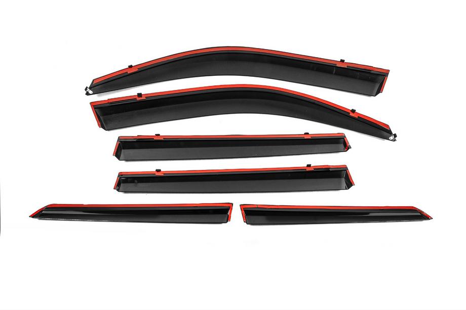 Lexus GX460 2009-2023 Window Deflectors with Chrome Trim Niken Luxury (6 pcs) Photo 5
