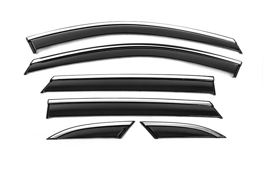MG HS 2018- Window Deflectors with Chrome Trim Niken Luxury (6 pcs) Photo 1