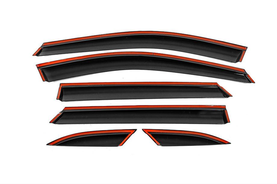 MG HS 2018- Window Deflectors with Chrome Trim Niken Luxury (6 pcs) Photo 3