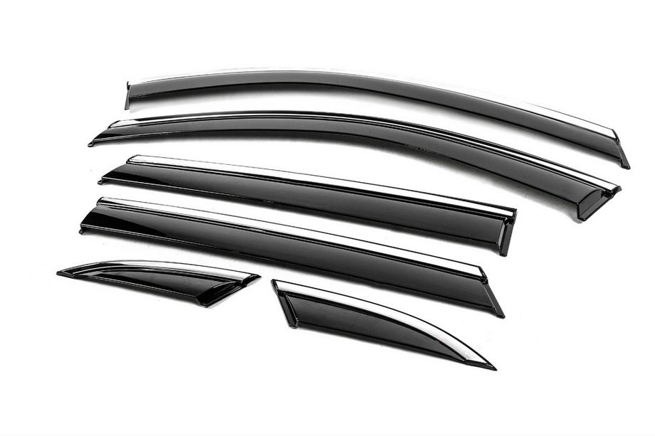 MG HS 2018- Window Deflectors with Chrome Trim Niken Luxury (6 pcs) Photo 2