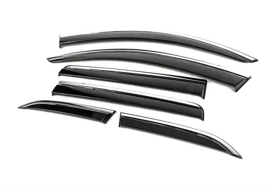 Mitsubishi Outlander 2012-2021 Window Deflectors with Chrome Trim Niken Luxury (6 pcs) Photo 2