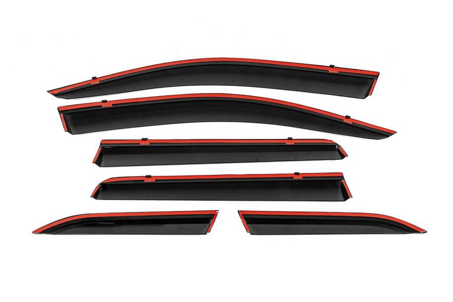 Mitsubishi Outlander 2012-2021 Window Deflectors with Chrome Trim Niken Luxury (6 pcs) Photo 3