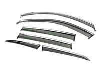 Nissan X-trail T33/Rogue 2022- Window Deflectors with Chrome Trim Niken Luxury (For X-trail, 6 pcs) photo 2