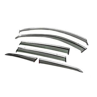 Window Deflectors with Chrome Trim Niken Luxury (For X-trail, 6 pcs) Nissan X-trail T33/Rogue 2022- photo 2