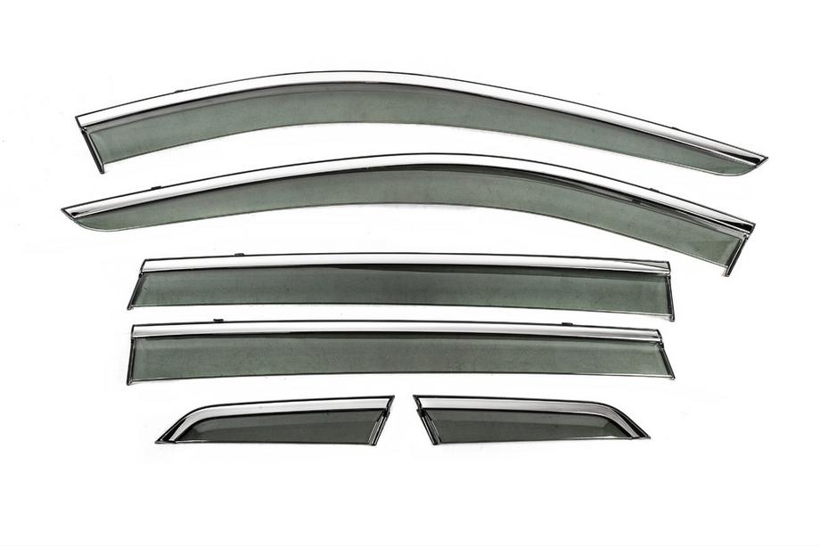 Nissan X-trail T32/Rogue 2014-2021 Window Deflectors with Chrome Trim Niken Luxury (6 pcs) Photo 3