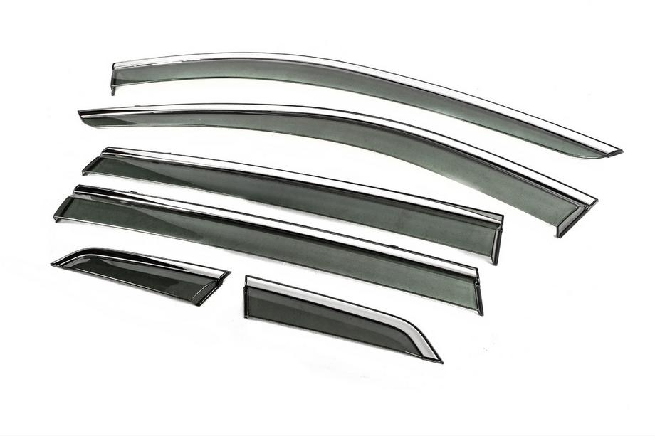 Nissan X-trail T32/Rogue 2014-2021 Window Deflectors with Chrome Trim Niken Luxury (6 pcs) Photo 4