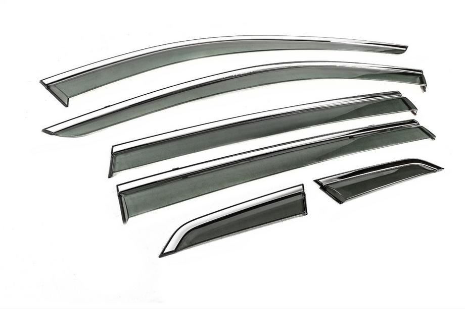 Nissan X-trail T32/Rogue 2014-2021 Window Deflectors with Chrome Trim Niken Luxury (6 pcs) Photo 5