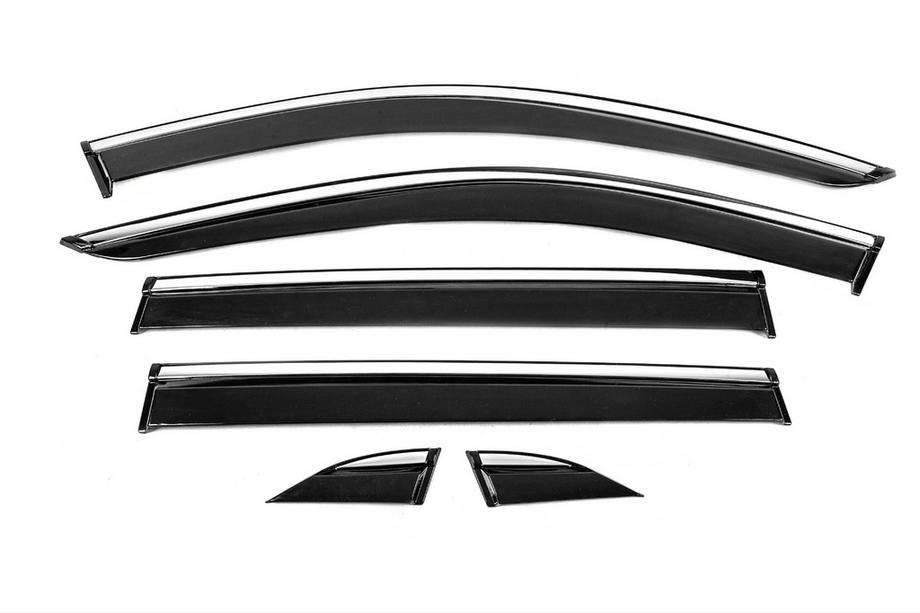 Toyota Rav 4 2019–2025 Window Deflectors with Chrome Trim Niken Luxury (6 pcs) Photo 2