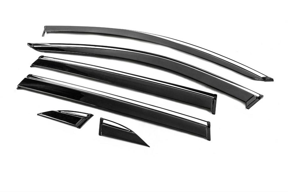 Toyota Rav 4 2019–2025 Window Deflectors with Chrome Trim Niken Luxury (6 pcs) Photo 3