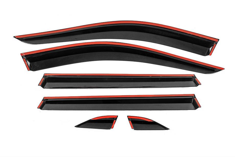 Toyota Rav 4 2019–2025 Window Deflectors with Chrome Trim Niken Luxury (6 pcs) Photo 4