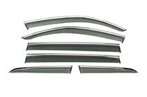 Volkswagen Atlas (Terramont) 2016- Window Deflectors with Chrome Trim Niken Luxury (6 pcs) photo 2