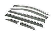 Volkswagen Tiguan 2016-2023 Window Deflectors with Chrome Trim Niken Luxury (Long, 6 pcs) photo 2