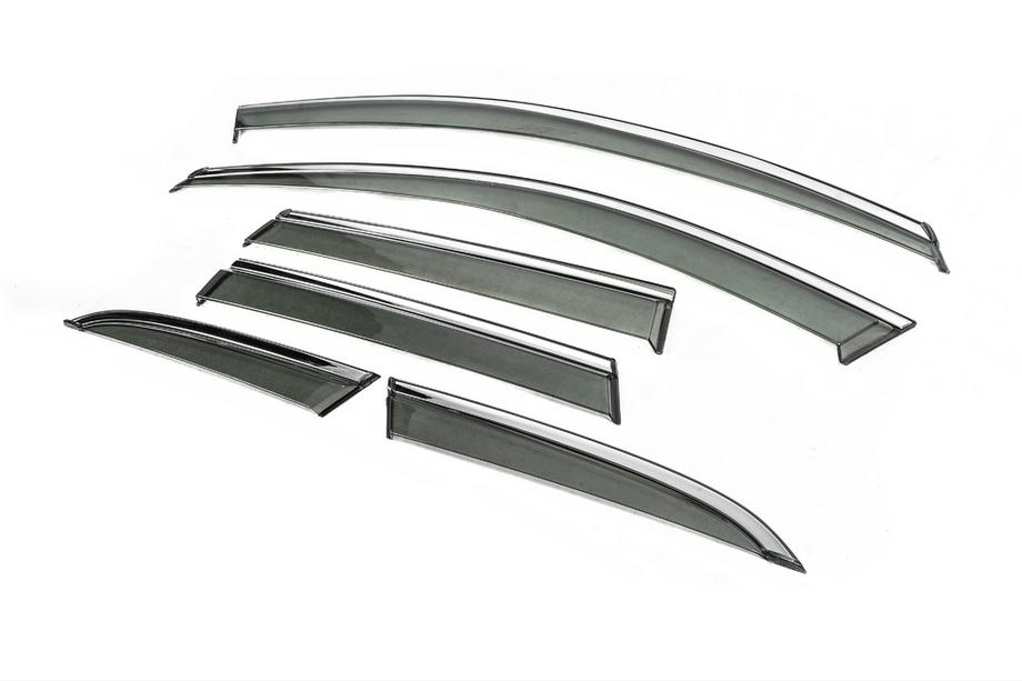 Volvo XC60 2017- Window Deflectors with Chrome Trim Niken Luxury (6 pcs) Photo 2