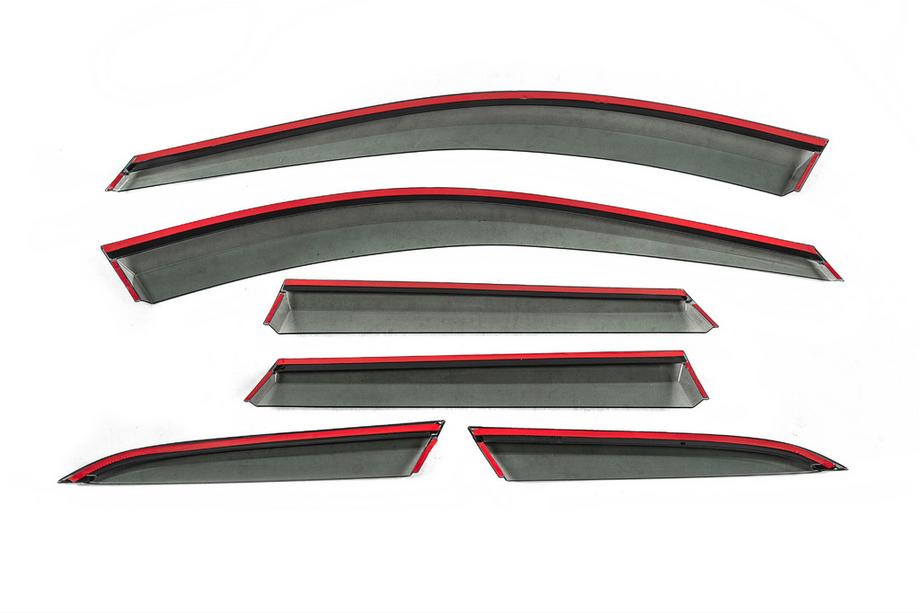 Volvo XC60 2017- Window Deflectors with Chrome Trim Niken Luxury (6 pcs) Photo 4