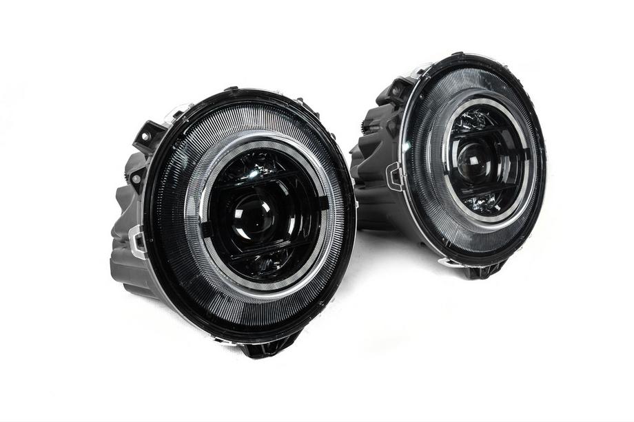 Mercedes G class W463 1990-2018 Front headlights with modules Design-2023 Black (2006-2017) Image