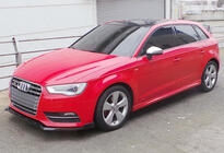 Audi A3 2012-2020 Front lip spoiler add-on DPT V-3 (Sedan/HB, gloss black) photo 5
