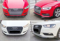 Audi A3 2012-2020 Front lip spoiler add-on DPT V-3 (Sedan/HB, gloss black) photo 1