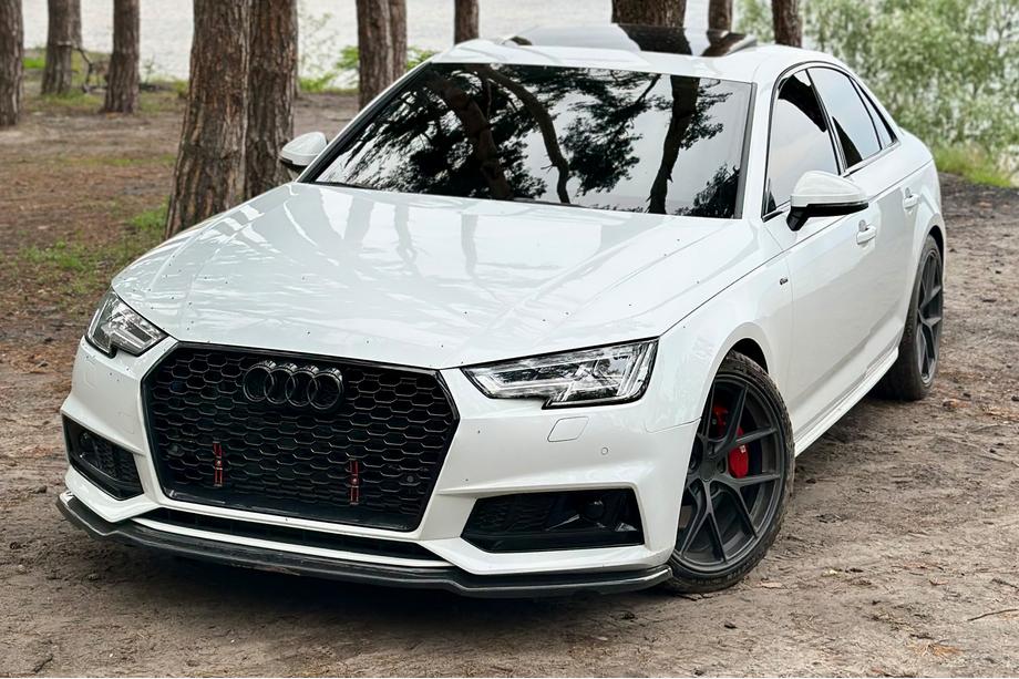 Audi A4 B9 2015-2024 DPT V-1 Front Lip Spoiler (for S-Line, 2015-2019, Gloss Black) Image