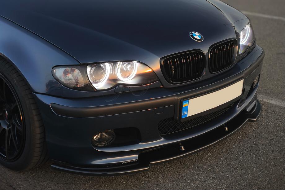 BMW 3 Series E46 1998-2006 Front Lip DPT V-1 (For M Sport, Gloss Black) Photo 1