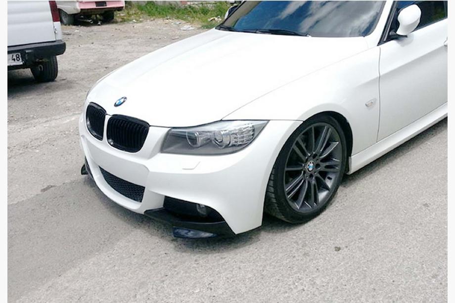 BMW 3 Series E90/E91 2005-2011 Front Flap Extensions DPT (for E90 M-Sport 2008-2011, Gloss Black, 2 pcs) Photo 1
