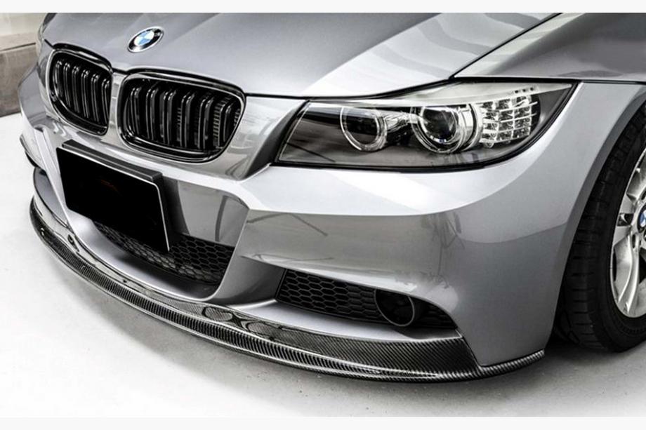 BMW 3 Series E90/E91 2005-2011 Front Lip DPT V-2 (for E90 M-Sport 2008-2011, Gloss Black) Photo 1