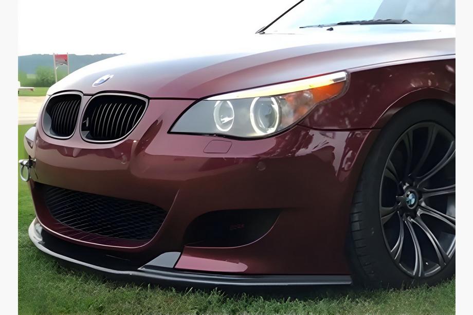 BMW 5 Series E60/E61 2003-2010 Front Lip DPT (No Fins, For M5 Hamann, Gloss Black) Image