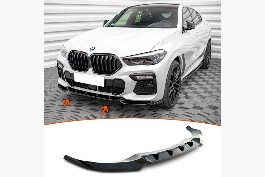 BMW X6 G06 2019–2027 Front Lip Spoiler DPT V-1 (For M, Gloss Black) Photo 2