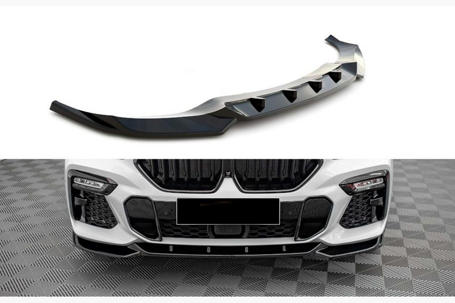 BMW X6 G06 2019–2027 Front Lip Spoiler DPT V-1 (For M, Gloss Black) Photo 1