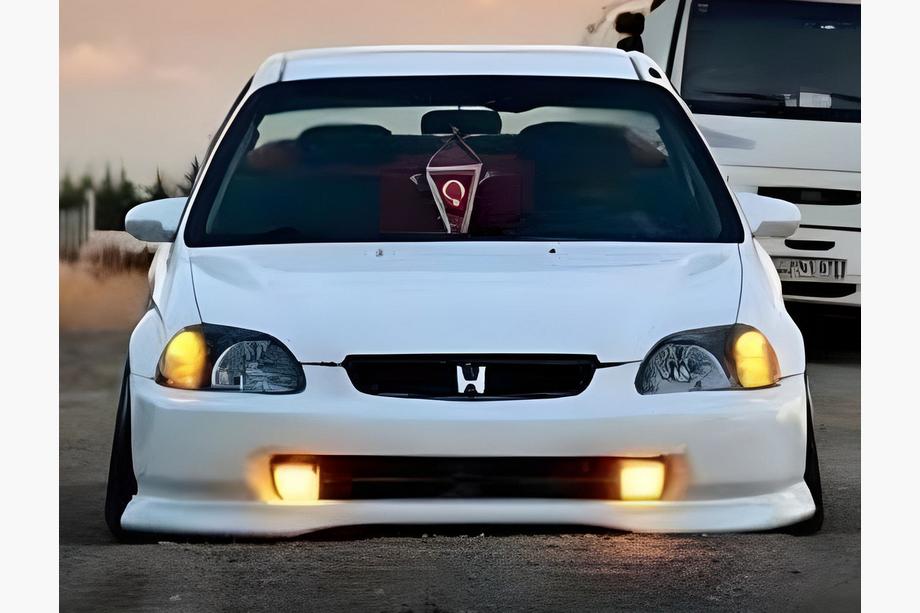 Honda Civic 1995-2001 Front Lip DPT V-1 (Gloss Black) Image
