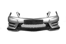Mercedes C-class W204 2007-2015 Front Bumper Lip DPT V2 (2011-2015, Gloss Black) photo 3