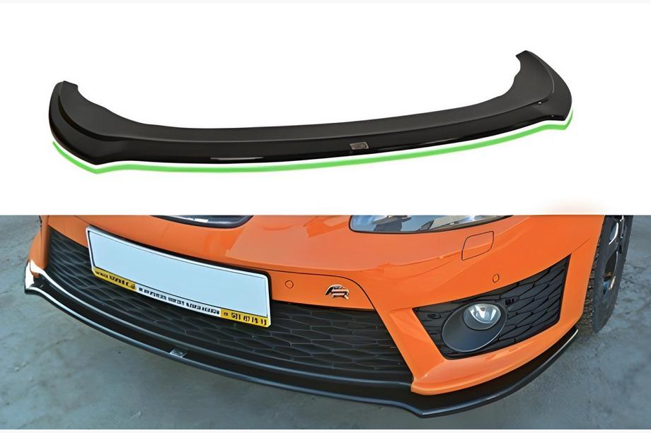 Seat Leon 2005-2012 Front Lip Spoiler DPT (for Cupra, Gloss Black) Image