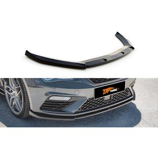 Front Lip Spoiler DPT (2017-2020, Gloss Black) Seat Leon 2013-2020