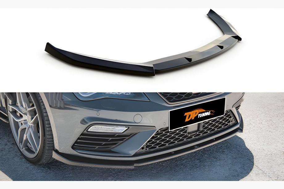 Seat Leon 2013-2020 Front Lip Spoiler DPT (2017-2020, Gloss Black) Image