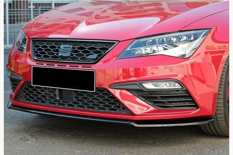 Seat Leon 2013-2020 Front Lip Spoiler DPT (Cupra, 2017-2020, Gloss Black) Photo 1