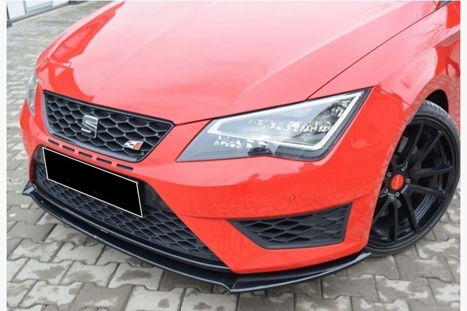 Seat Leon 2013-2020 Front Lip Spoiler DPT (Cupra, 2013-2016, Gloss Black) Image