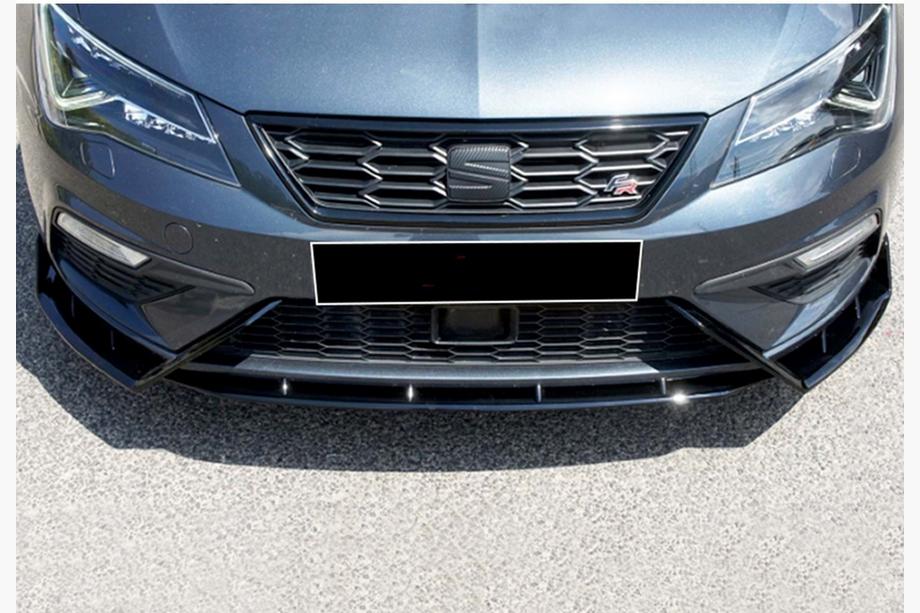 Seat Leon 2013-2020 Front Lip DPT V-3 (2017-2020, Gloss Black) Image