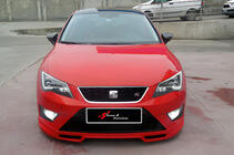 Seat Leon 2013-2020 Front Lip DPT V-4 (2013-2016, Gloss Black) photo 1