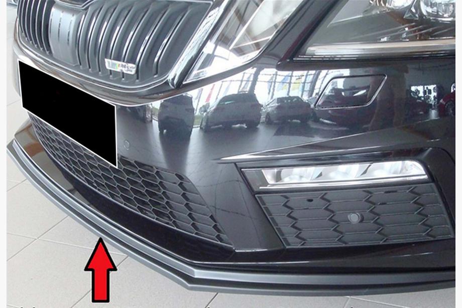 Skoda Octavia III A7 2013-2019 Front Lip DPT V-2 (2017-2019 RS, Gloss Black) Image