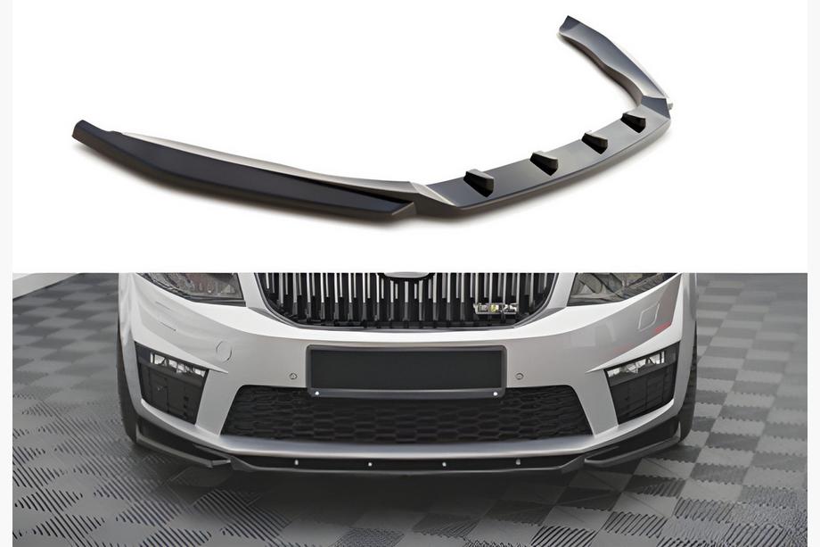 Skoda Octavia III A7 2013-2019 Front Lip DPT V-2 (for RS, 2013-2017, Gloss Black) Photo 1