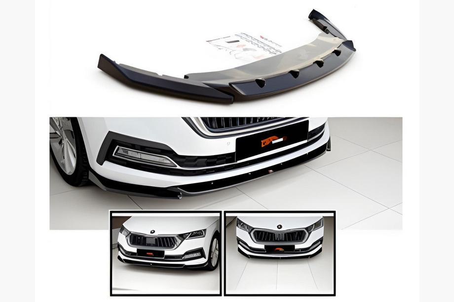 Skoda Octavia IV A8 2020- Front Lip Spoiler DPT (Gloss Black) Photo 2