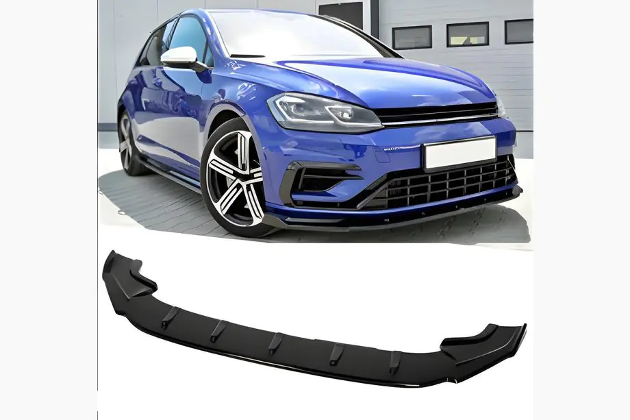 Volkswagen Golf 7/E-Golf 2012-2020 Front Lip Spoiler DPT V-4 (for R / R-Line HB, 2017-2019, Gloss Black) Image