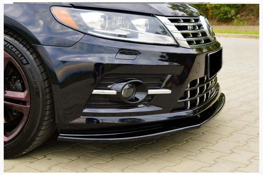 Volkswagen Passat CC 2008-2017 Front Lip Spoiler DPT (for R-Line, 2008-2011, Gloss Black) Photo 1