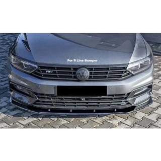 Front lip spoiler DPT V-1 (for R-Lİne, 2015-2019 EU, gloss black) photo 1