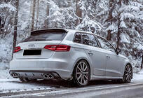 Audi A3 2012-2020 Rear Diffuser DPT V-1 (2012-2016, HB, Gloss Black) photo 1